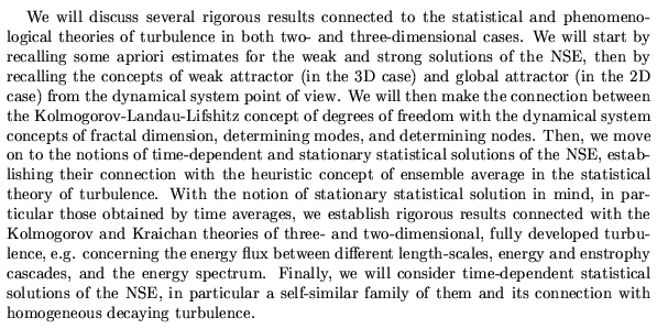 An abstract of the lecture