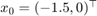 $x_0 = (-1.5, 0)^\top$