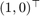 $(1,0)^\top$
