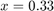 $x=0.33$