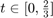 $t\in[0,\frac23]$