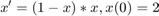 $$x'=(1-x)*x, x(0)=2$$