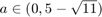 $a\in(0,5-\sqrt{11})$