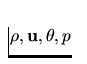 $\rho,{\bf u},\theta,p$