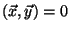 $(\vec{x}, \vec{y}) = 0$