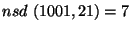 $nsd\ (1001, 21) = 7$