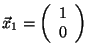 $\vec{x}_1 = \left(\begin{array}{c} 1 \\ 0 \\ \end{array}\right)$