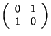 $\left(\begin{array}{cc} 0 & 1 \\ 1 & 0 \\ \end{array}\right)$