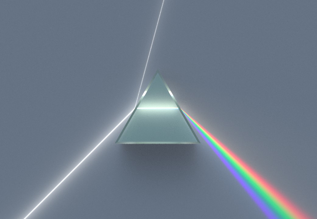 Optický trojboký hranol – rozklad světla pomocí hranolu