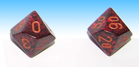 Hrací kostka ze hry Dungeons & Dragons ve tvaru pětibokého trapezoedru