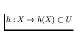 $h: X \to h(X) \subset U$