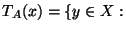 T_A
(x) = \{y \in X: $