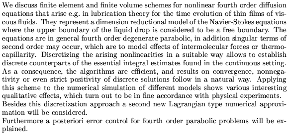 An abstract of the lecture