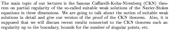 An abstract of the lecture